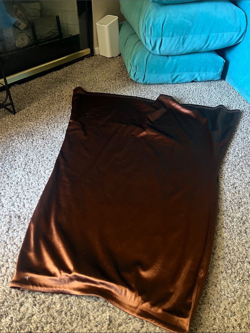 Women's Brown Satin Pencil Skirt